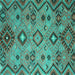 Square Southwestern Turquoise Country Rug, con851turq