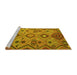 Sideview of Machine Washable Southwestern Yellow Country Rug, wshcon851yw