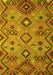 Machine Washable Southwestern Yellow Country Rug, wshcon851yw