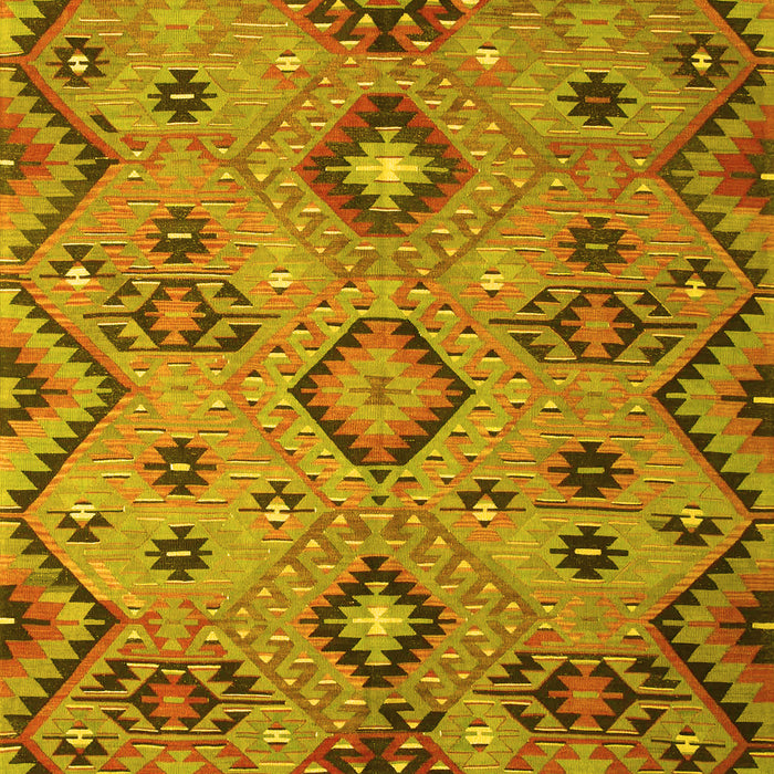 Machine Washable Southwestern Yellow Country Rug, wshcon851yw