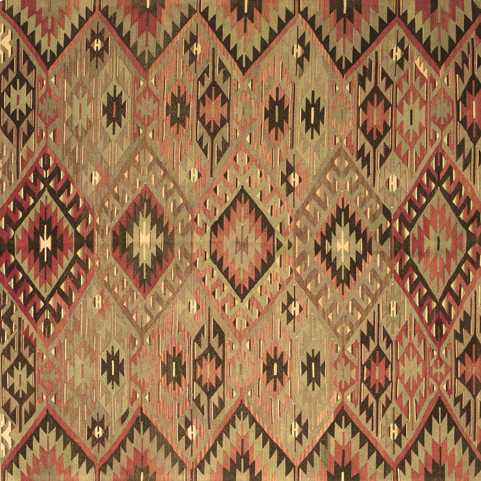 Square Machine Washable Southwestern Brown Country Rug, wshcon851brn