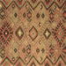 Square Machine Washable Southwestern Brown Country Rug, wshcon851brn