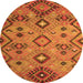 Machine Washable Southwestern Orange Country Area Rugs, wshcon851org