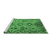 Sideview of Machine Washable Southwestern Emerald Green Country Area Rugs, wshcon851emgrn