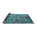 Sideview of Southwestern Light Blue Country Rug, con851lblu