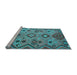 Sideview of Machine Washable Southwestern Light Blue Country Rug, wshcon851lblu