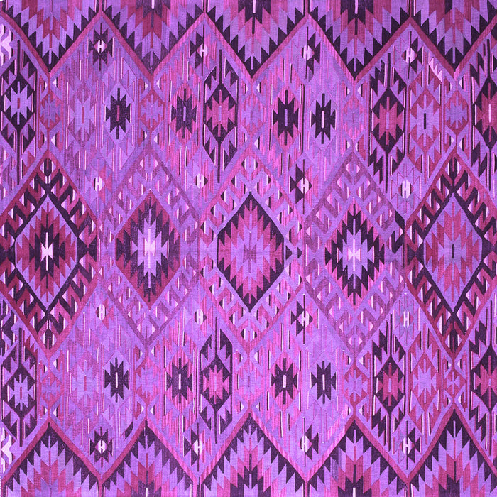 Square Machine Washable Southwestern Purple Country Area Rugs, wshcon851pur