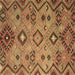 Square Southwestern Brown Country Rug, con851brn