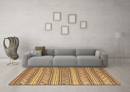 Machine Washable Southwestern Brown Country Rug in a Living Room,, wshcon852brn