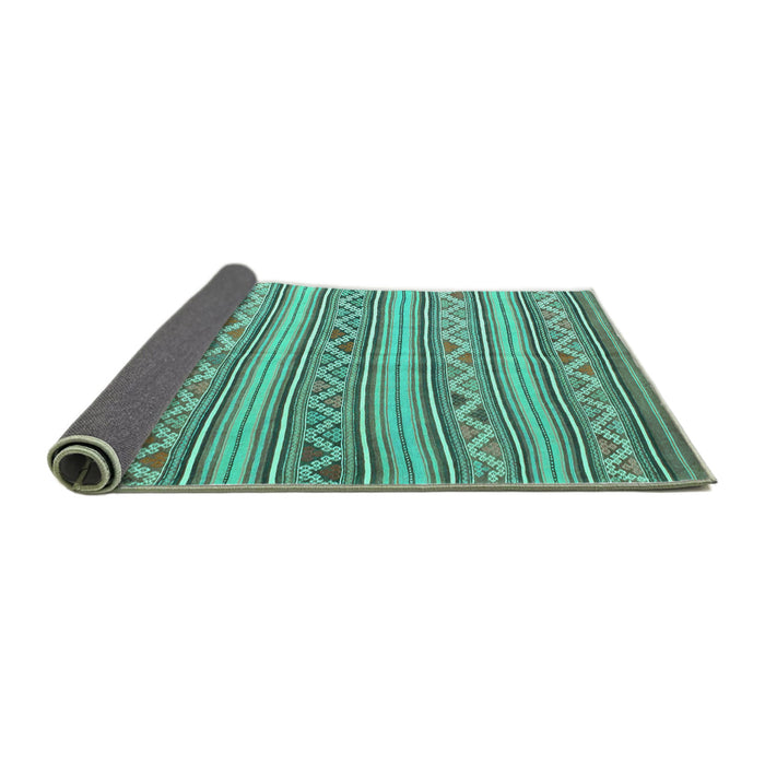 Sideview of Southwestern Turquoise Country Rug, con852turq