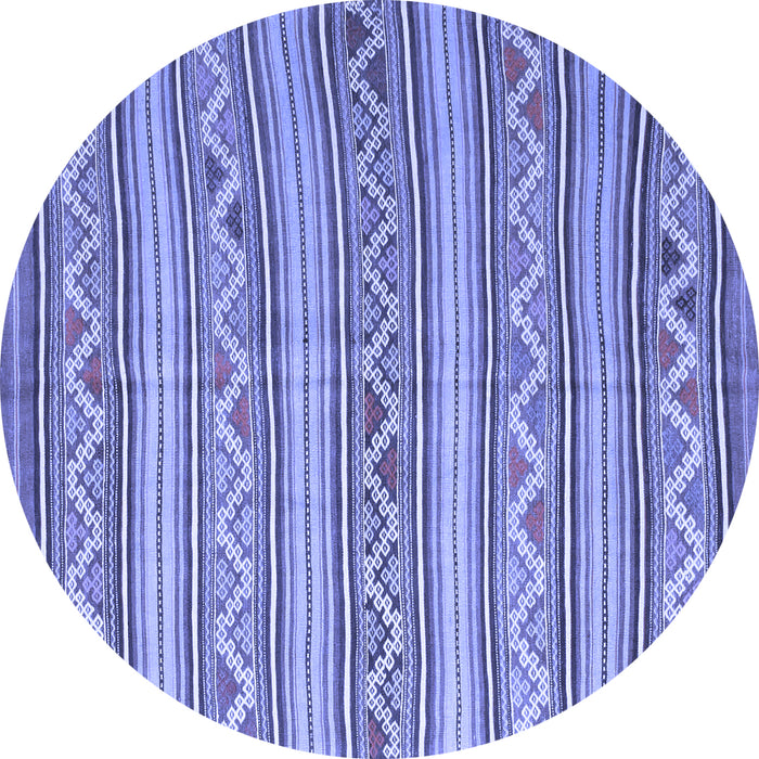Round Southwestern Blue Country Rug, con852blu