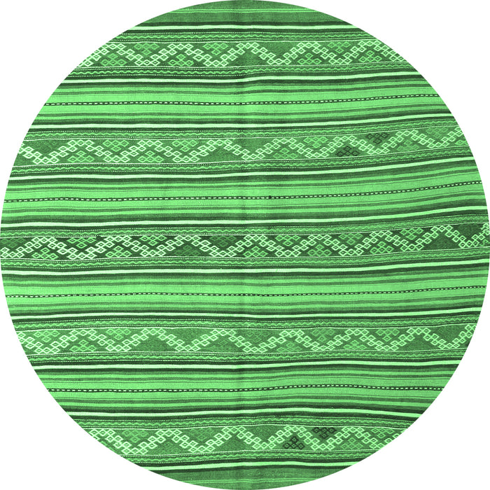 Round Southwestern Emerald Green Country Rug, con852emgrn