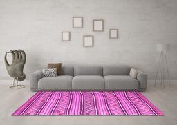 Machine Washable Southwestern Pink Country Rug in a Living Room, wshcon852pnk