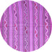 Round Southwestern Purple Country Rug, con852pur