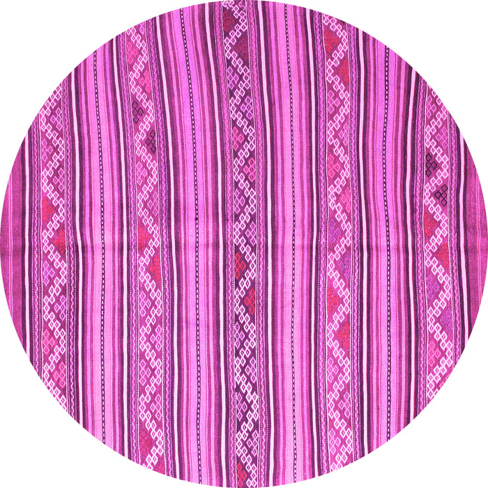 Round Machine Washable Southwestern Pink Country Rug, wshcon852pnk