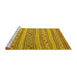 Sideview of Machine Washable Southwestern Yellow Country Rug, wshcon852yw