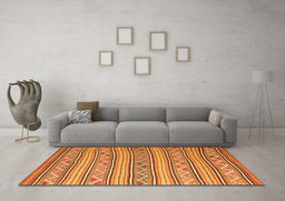 Machine Washable Southwestern Orange Country Area Rugs in a Living Room, wshcon852org