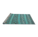 Sideview of Machine Washable Southwestern Light Blue Country Rug, wshcon852lblu