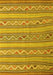 Machine Washable Southwestern Yellow Country Rug, wshcon852yw