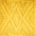 Square Southwestern Yellow Country Rug, con853yw