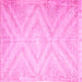 Square Machine Washable Southwestern Pink Country Rug, wshcon853pnk