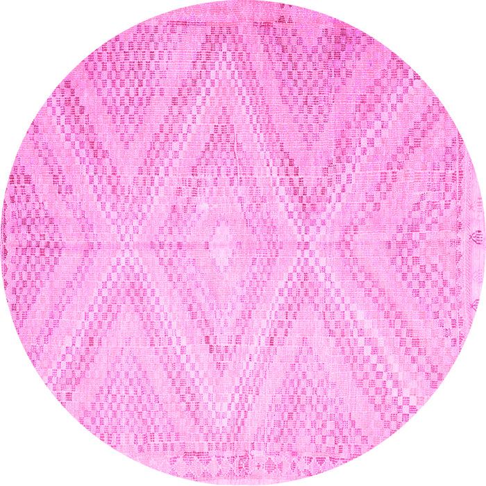 Round Southwestern Pink Country Rug, con853pnk