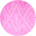 Round Southwestern Pink Country Rug, con853pnk