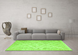 Machine Washable Southwestern Green Country Area Rugs in a Living Room,, wshcon853grn