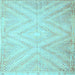 Square Southwestern Light Blue Country Rug, con853lblu