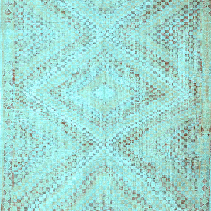 Machine Washable Southwestern Light Blue Country Rug, wshcon853lblu