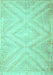 Machine Washable Southwestern Turquoise Country Area Rugs, wshcon853turq