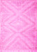 Machine Washable Southwestern Pink Country Rug, wshcon853pnk
