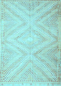 Southwestern Light Blue Country Rug, con853lblu