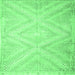 Square Southwestern Emerald Green Country Rug, con853emgrn