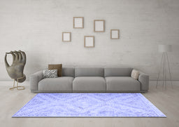 Machine Washable Southwestern Blue Country Rug in a Living Room, wshcon853blu