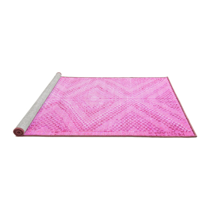 Sideview of Machine Washable Southwestern Pink Country Rug, wshcon853pnk