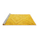 Sideview of Machine Washable Southwestern Yellow Country Rug, wshcon853yw