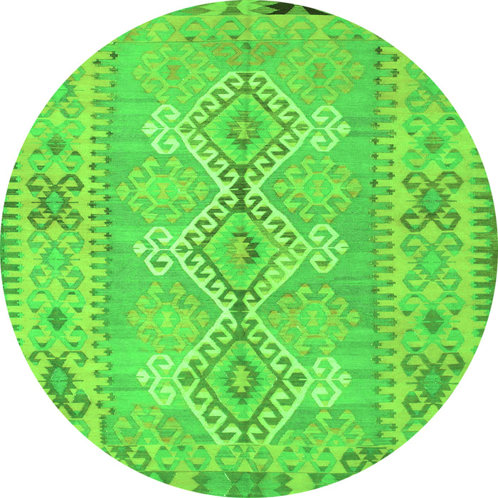 Square Southwestern Green Country Rug, con854grn