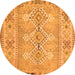 Square Southwestern Orange Country Rug, con854org