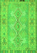 Serging Thickness of Machine Washable Southwestern Green Country Area Rugs, wshcon854grn