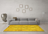 Machine Washable Southwestern Yellow Country Rug, wshcon854yw