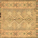 Square Machine Washable Southwestern Brown Country Rug, wshcon854brn