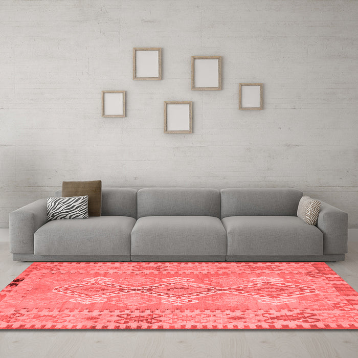 Country Red Washable Rugs