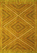 Machine Washable Southwestern Yellow Country Rug, wshcon855yw