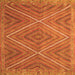 Round Machine Washable Southwestern Orange Country Area Rugs, wshcon855org