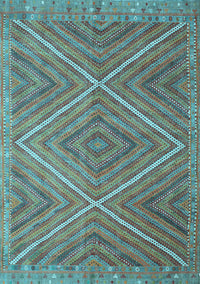 Southwestern Light Blue Country Rug, con855lblu