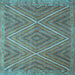 Square Southwestern Light Blue Country Rug, con855lblu