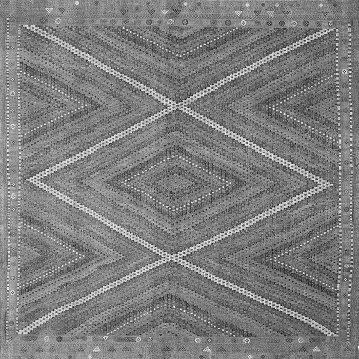 Round Machine Washable Southwestern Gray Country Rug, wshcon855gry