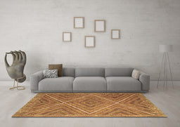 Machine Washable Southwestern Brown Country Rug in a Living Room,, wshcon855brn