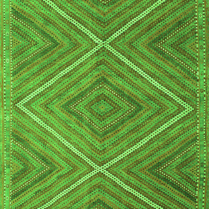 Serging Thickness of Machine Washable Southwestern Green Country Area Rugs, wshcon855grn